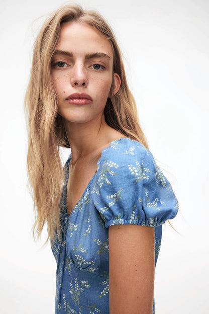 H&M Blue Floral Dress