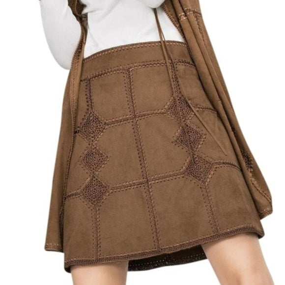 Zara Brown Suede Skirt