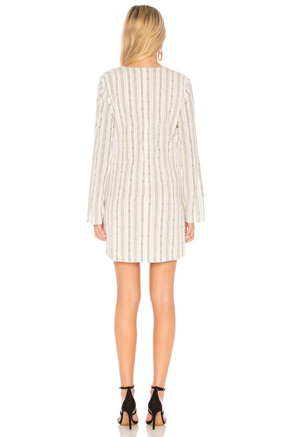 L'Academie The Meadow Mini Dress In White Stripe