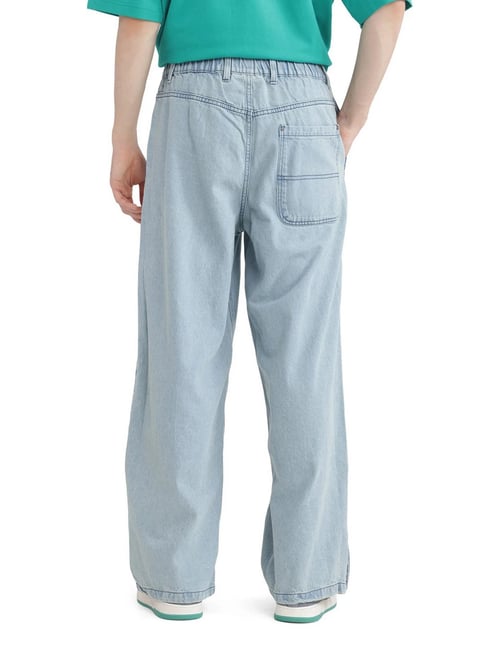 Rare Rabbit Blue Baggy Loose Fit Jeans