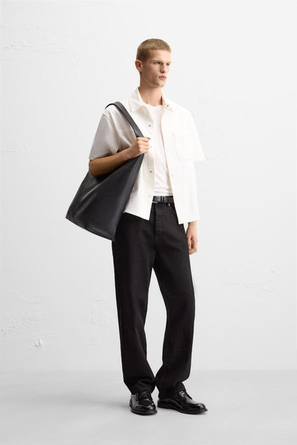 Zara Textured Comfort White Overshirt