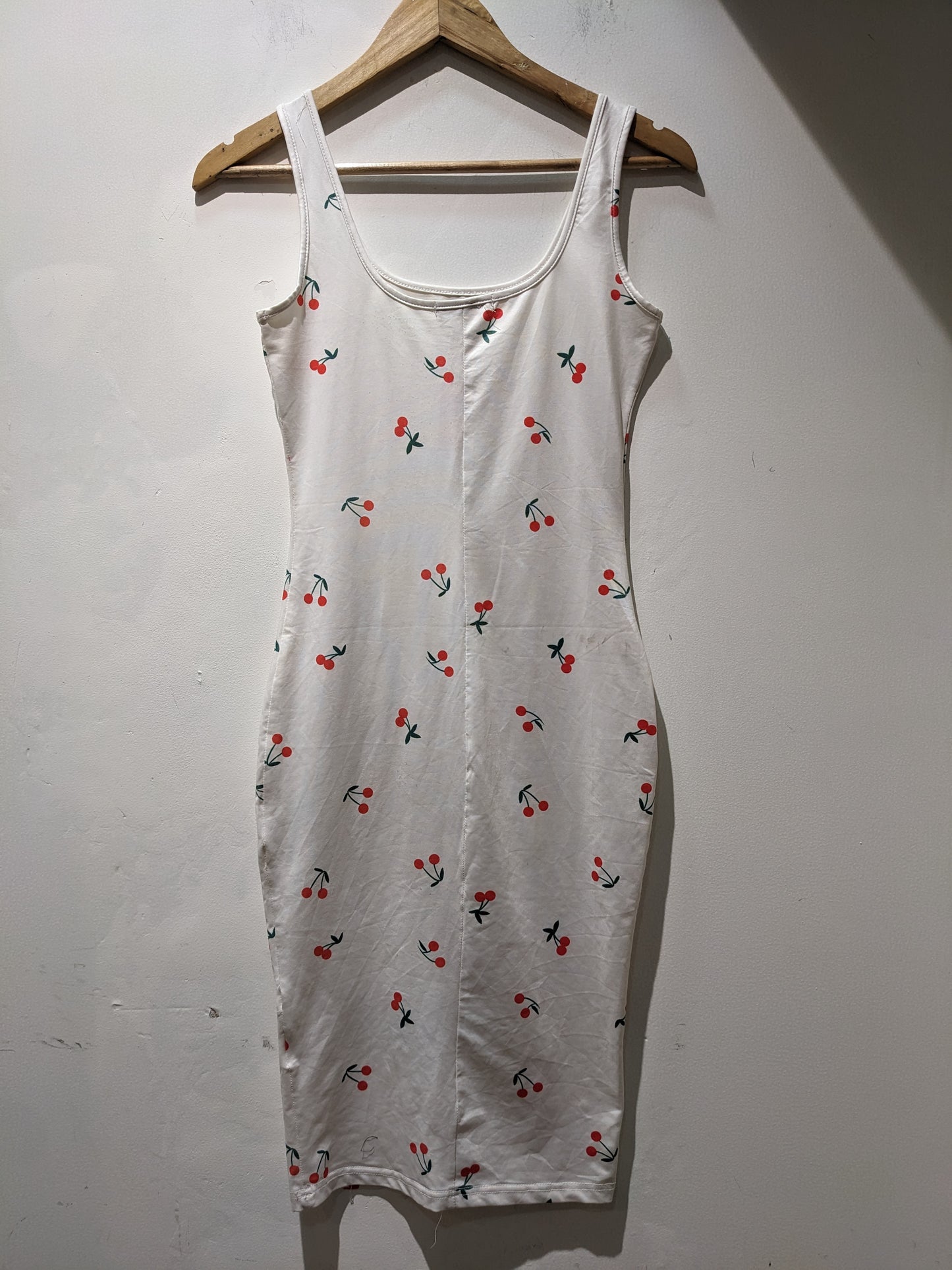 Shein Cherry Print Dress White