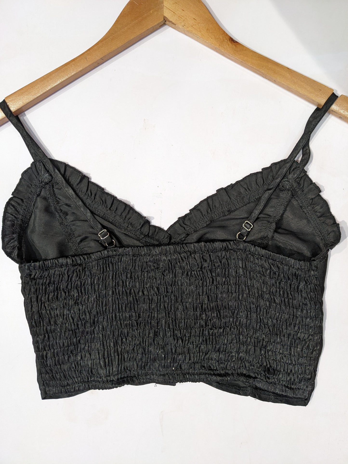 Black Silk Cami Tie Up Top