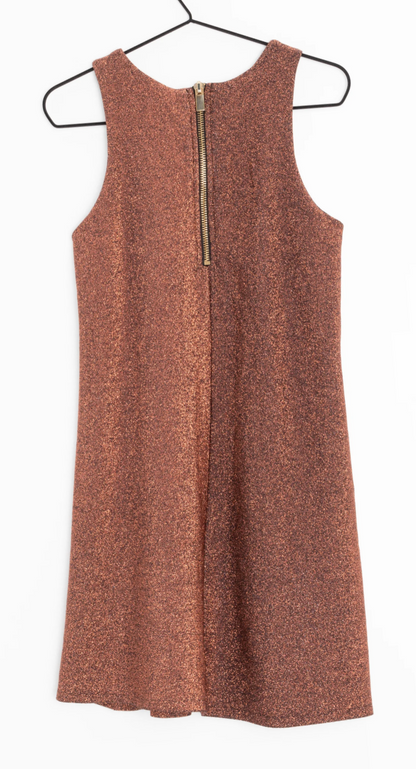 River Island Metallic Sparkle Copper Dress