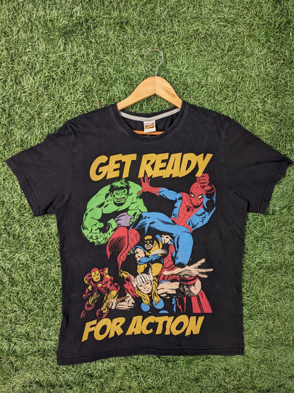 Marvel Comics Get Ready For Action Vintage Tee