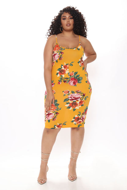 Fashion Nova Yellow Floral Dress