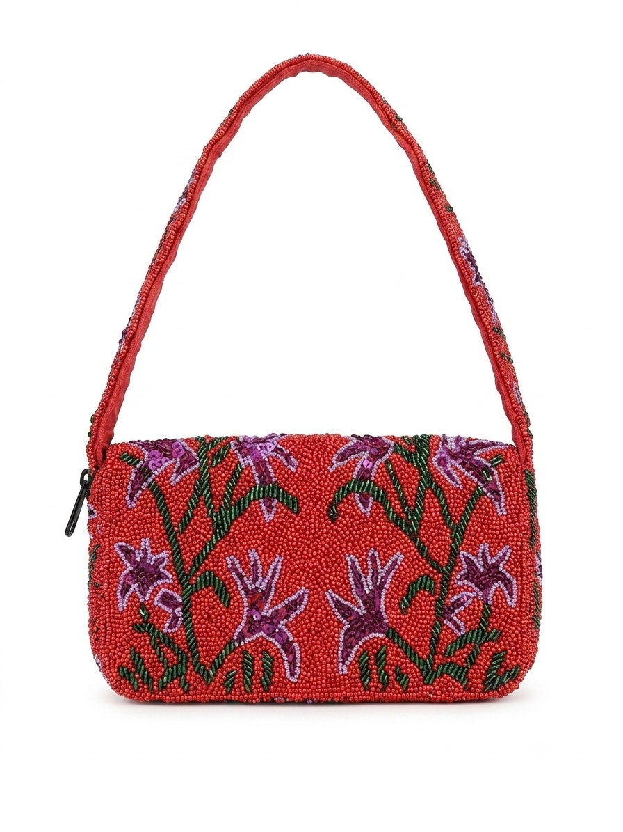 Res Floral Sequins Beaded Bag