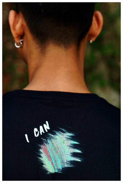 Love A Lot Black Printed Tee