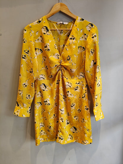 Zara Yellow Printed Dress