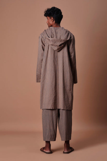 Mati Hooded Brown Striped (Set Of 2)