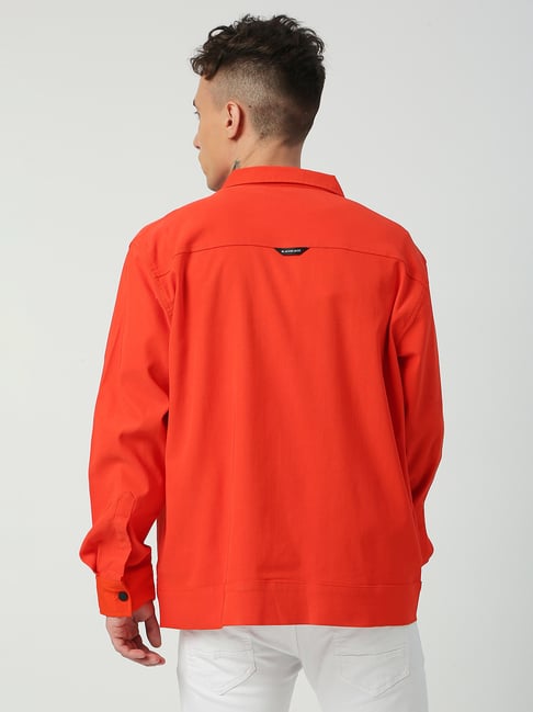 Blamblack Orange Relaxed Fit Oversized Jacket