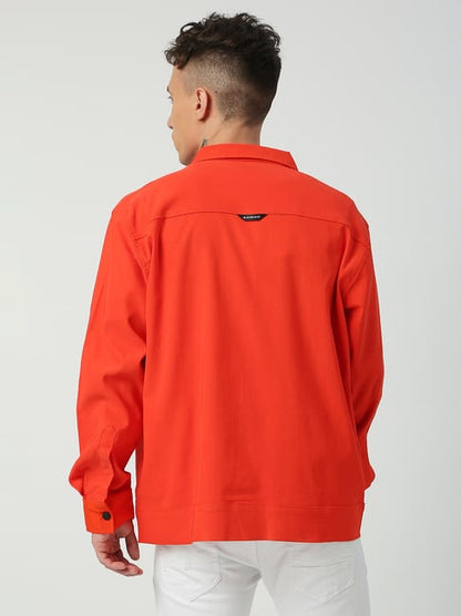 Blamblack Orange Relaxed Fit Oversized Jacket