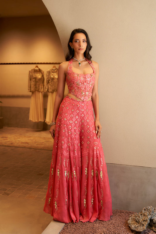 Tamanna Punjabi Kapoor  pink Lehenga (Set of 2)