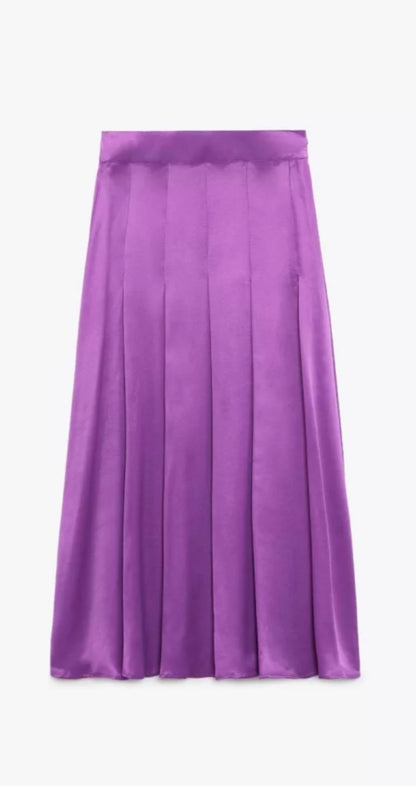 Zara Purple Satin Skirt