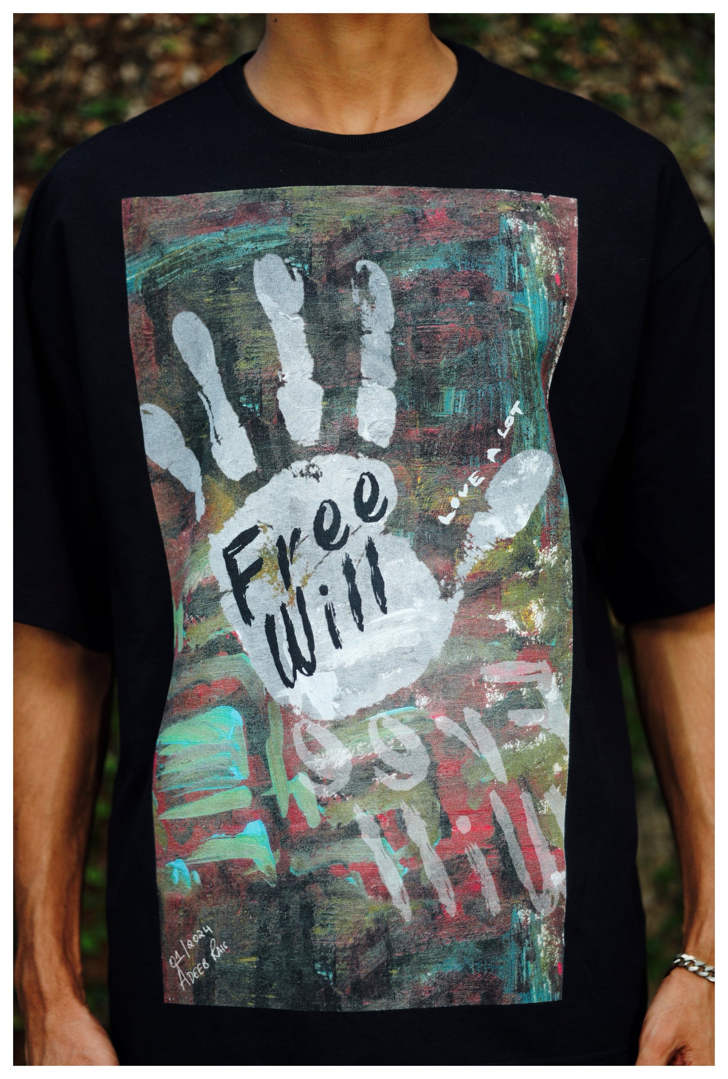 Love A Lot Black Printed Tee