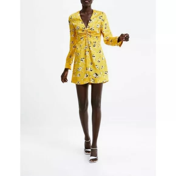 Zara Yellow Printed Dress