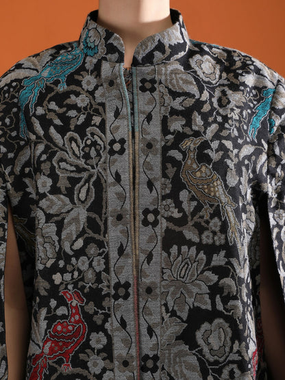 DUSALA INDIA  RAVYA FINE WOOL SILK KANI CAPE