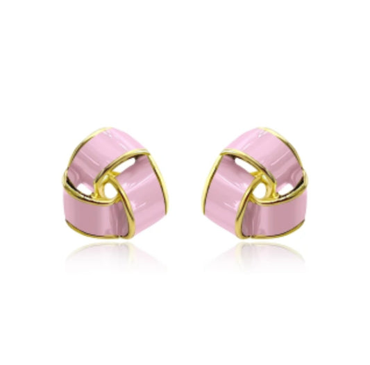 Gold/Pink Knot Earrings