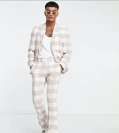 Asks Design Checked Blazer Set