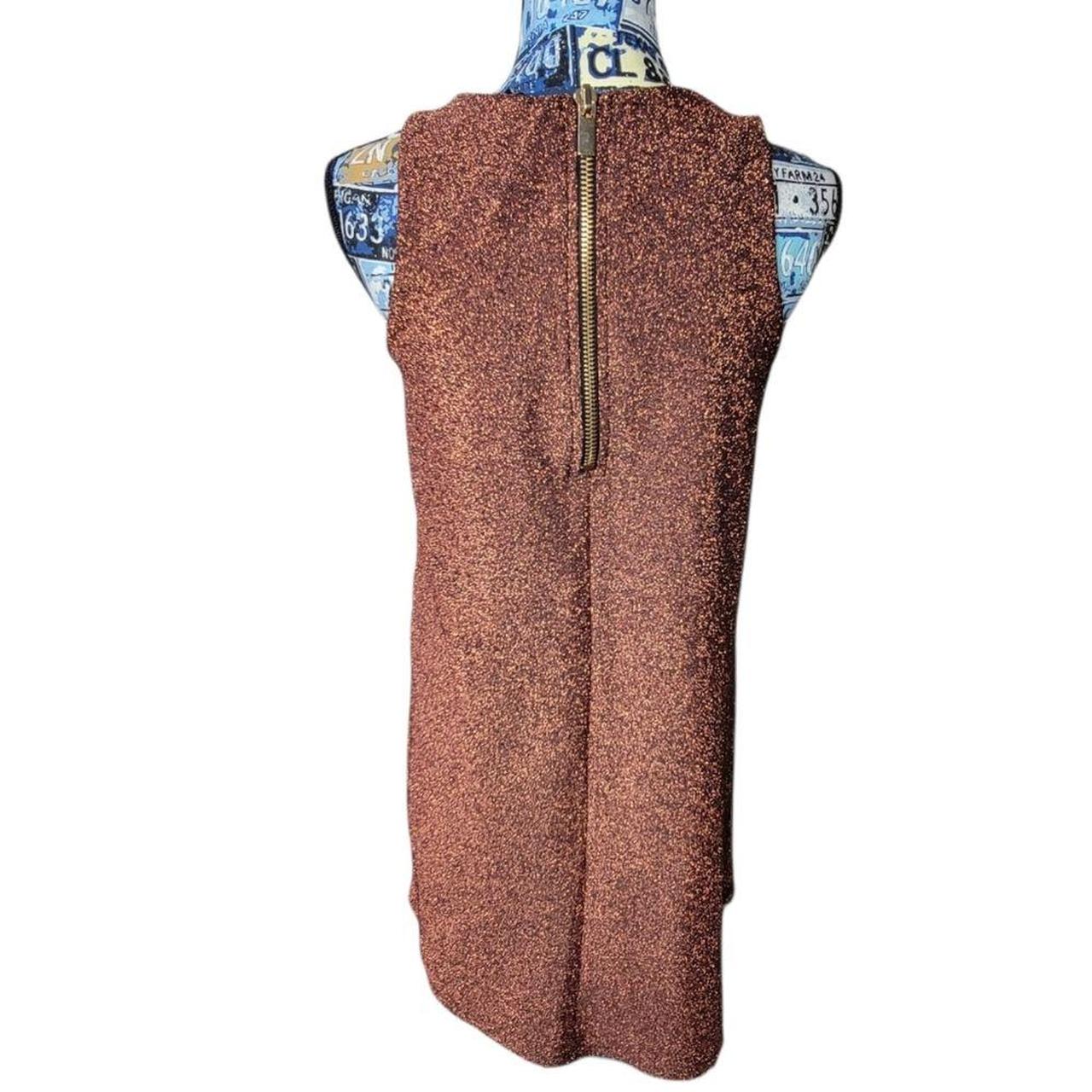 River Island Metallic Sparkle Copper Dress