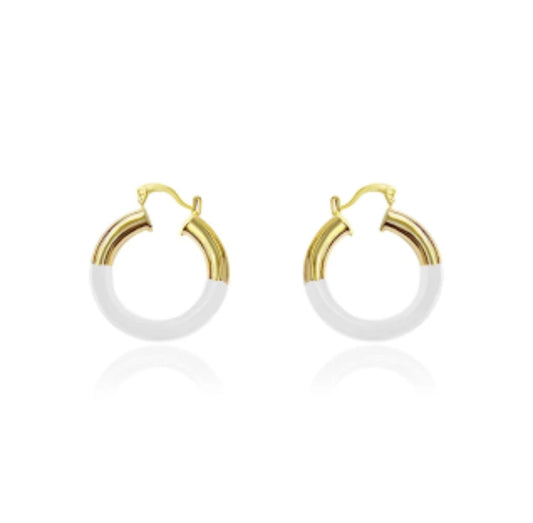 White/Gold half hoop