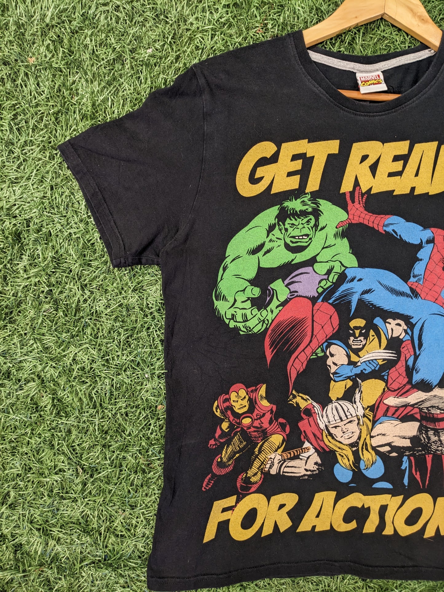 Marvel Comics Get Ready For Action Vintage Tee