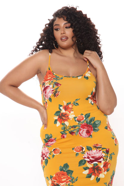 Fashion Nova Yellow Floral Dress