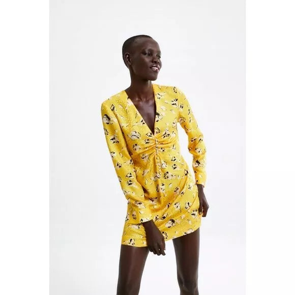 Zara Yellow Printed Dress