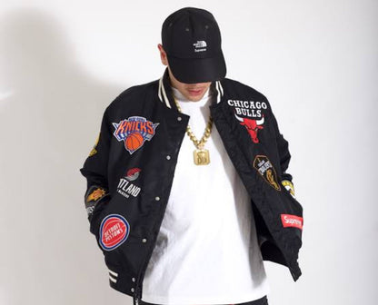 Nike Supreme Black Varsity Jacket