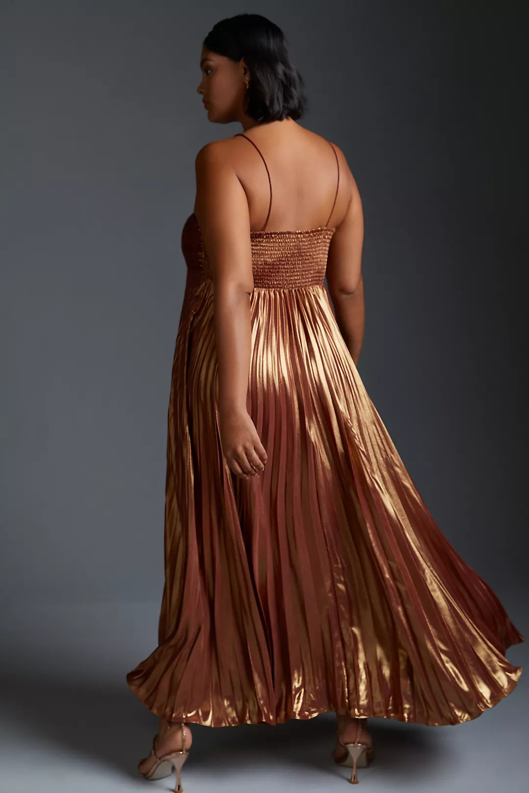 Anthropologies Plisse Halter Dress