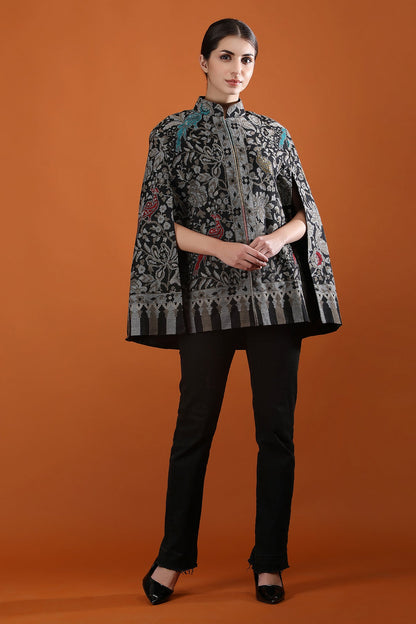 DUSALA INDIA  RAVYA FINE WOOL SILK KANI CAPE