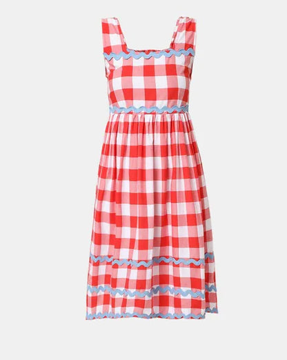 Vero Moda Red Checked Dress