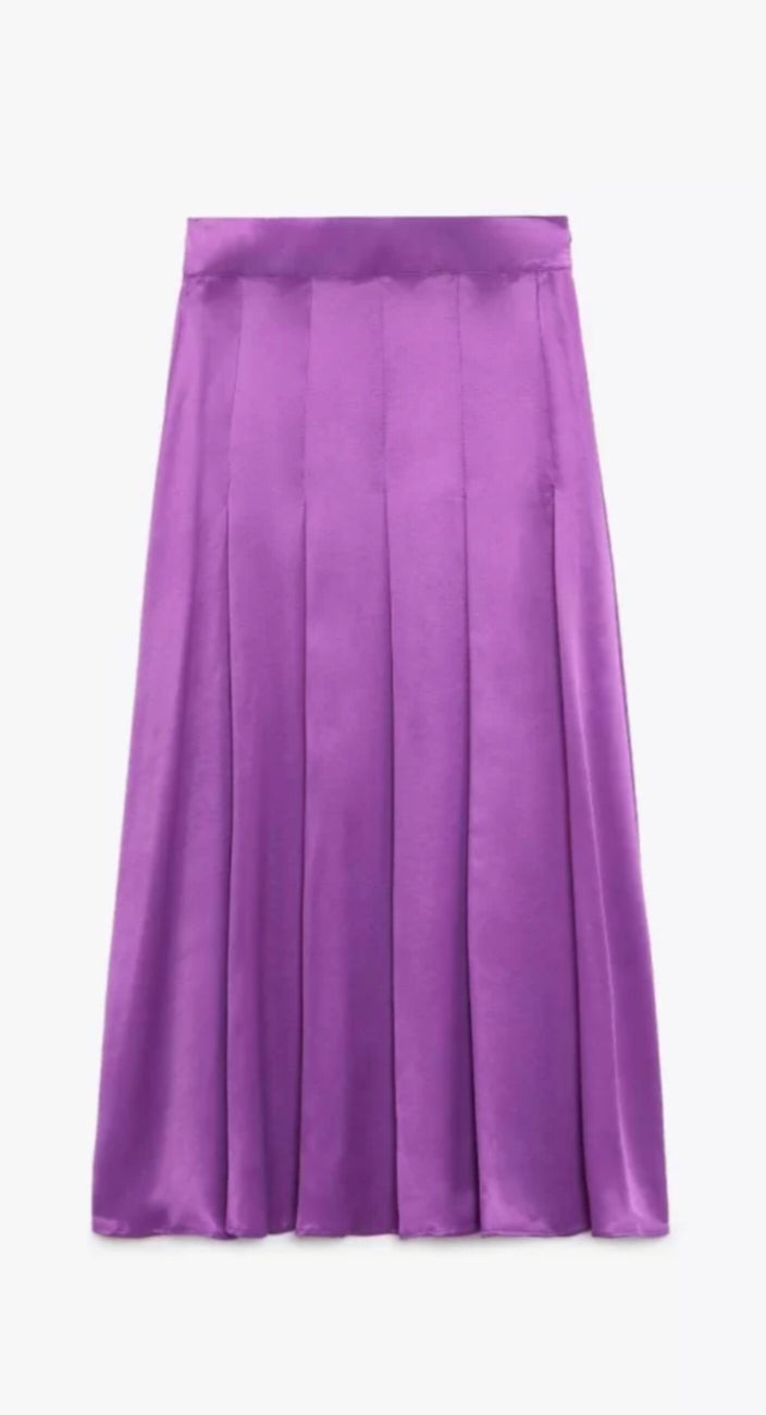 Zara Purple Satin Skirt