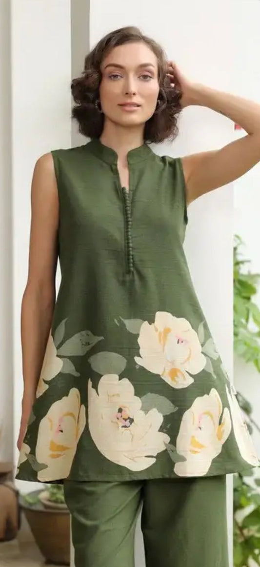 Jisora Poppy Field Cotton Flex Co-ord Set