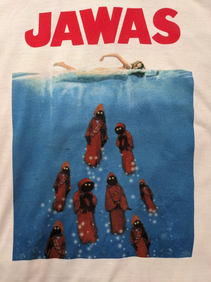 Jawas Starwars Jaws Parody Vintage Tee