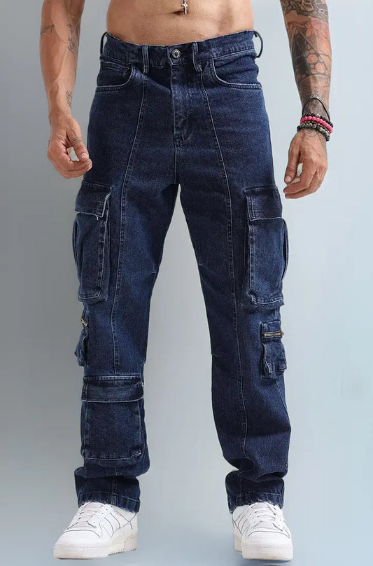 Italian Colony Blue Cargo Jeans