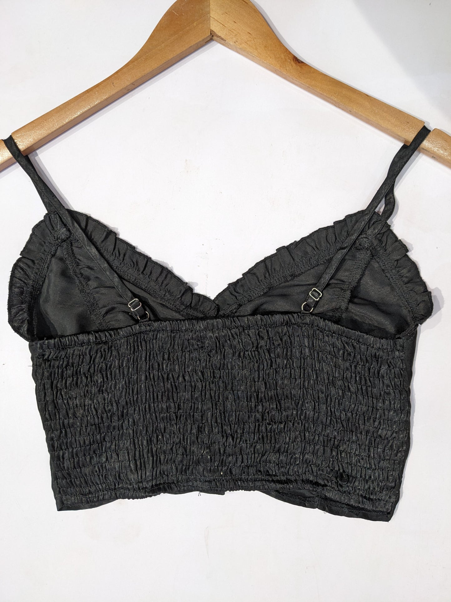 Black Silk Cami Tie Up Top