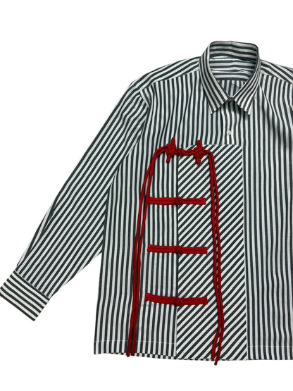 Cheongsam Black & White Cotton Shirt