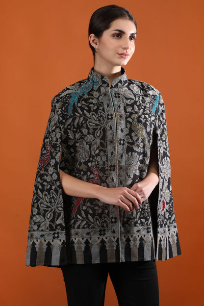 DUSALA INDIA  RAVYA FINE WOOL SILK KANI CAPE