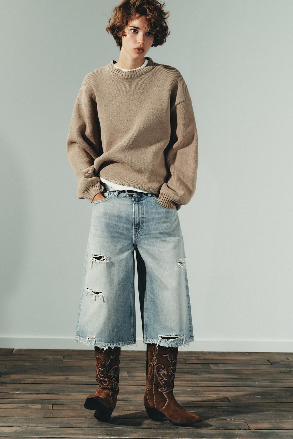 Zara Festival Leather Embroidered Boots