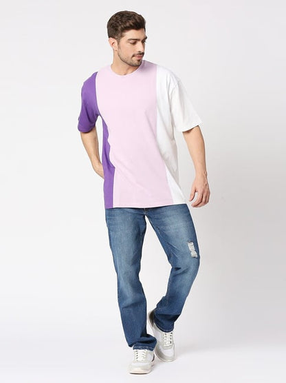 Blamblack Multi Cotton Comfort Fit Colour Block Tee