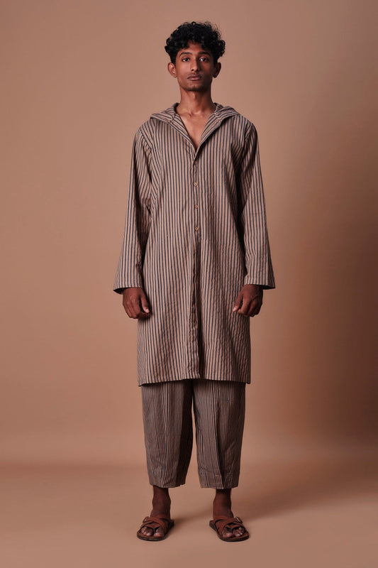 Mati Hooded Brown Striped (Set Of 2)