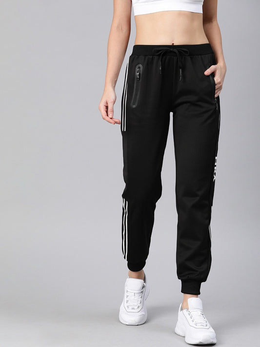 HRX by Hrithik Roshan Women Solid Black Track Pants