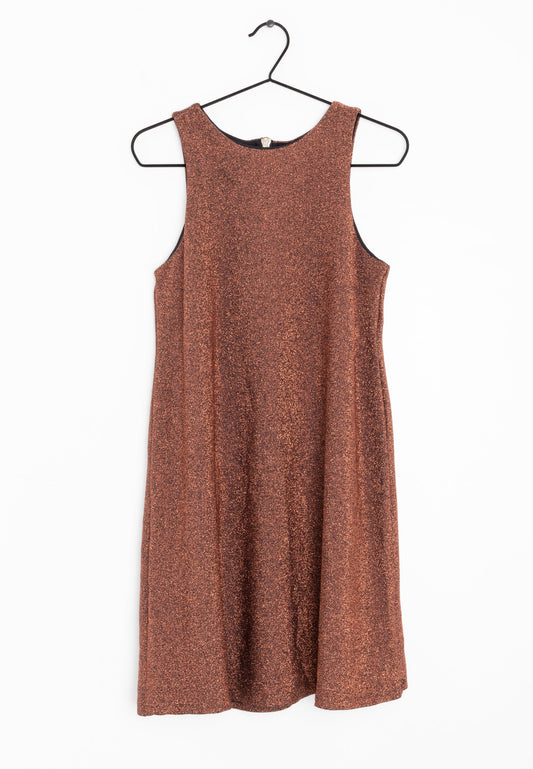 River Island Metallic Sparkle Copper Dress