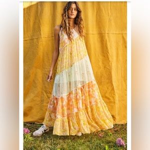 Free People Mixed Floral Maxi Dress