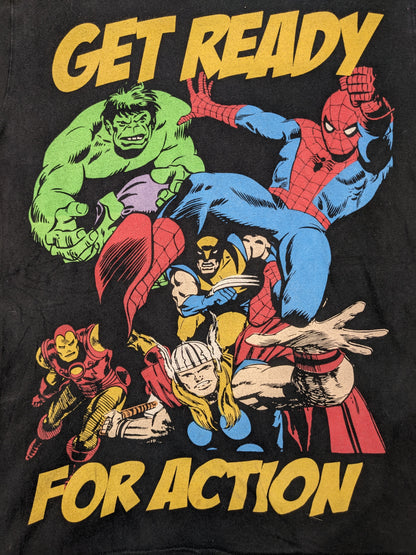 Marvel Comics Get Ready For Action Vintage Tee