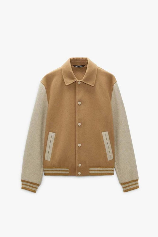 Zara Contrast Varsity Jacket