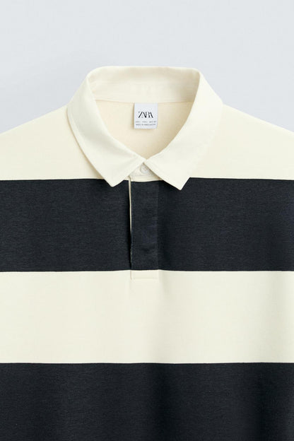 Zara Striped Polo Sweatshirt