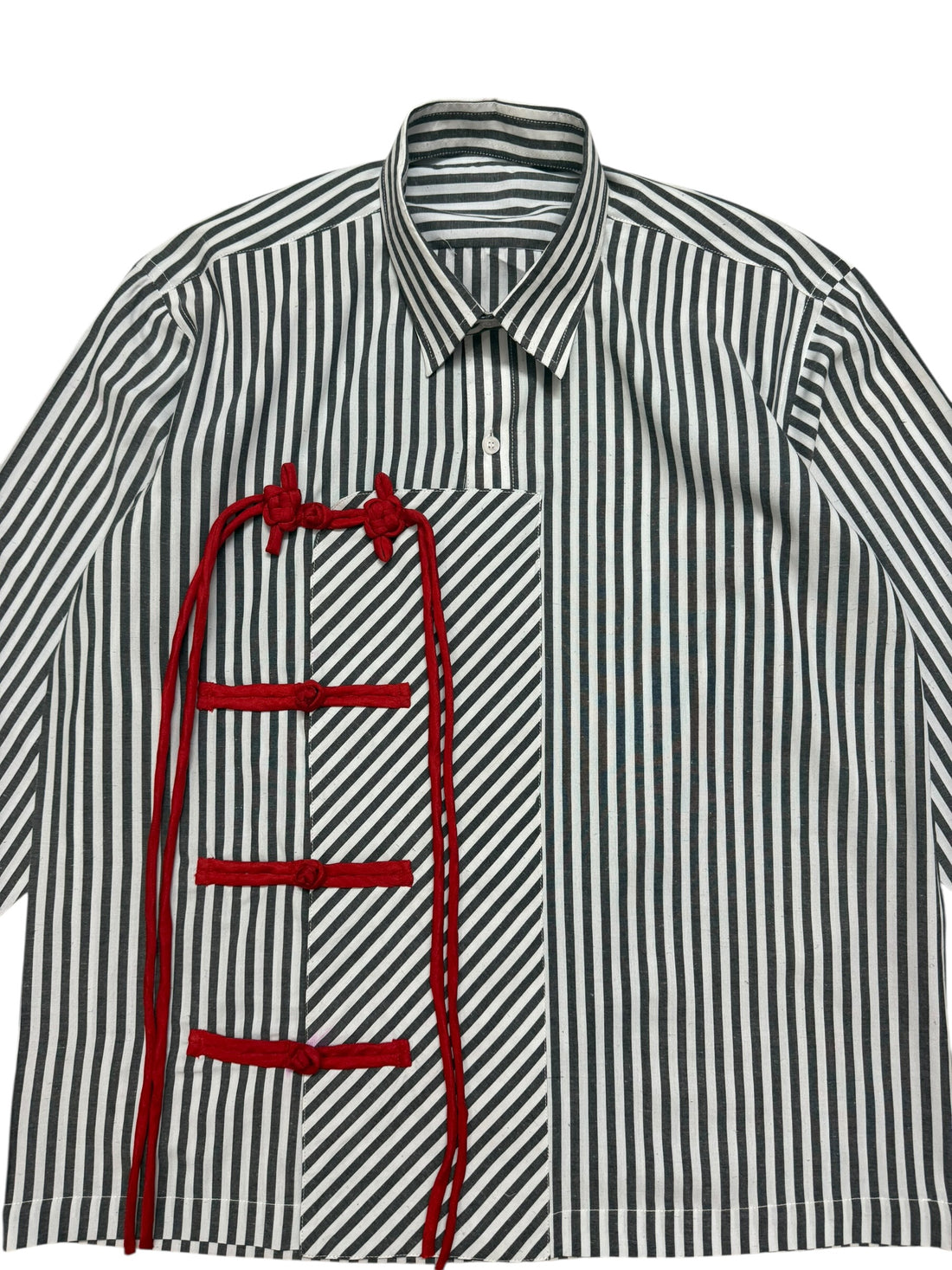 Cheongsam Black & White Cotton Shirt