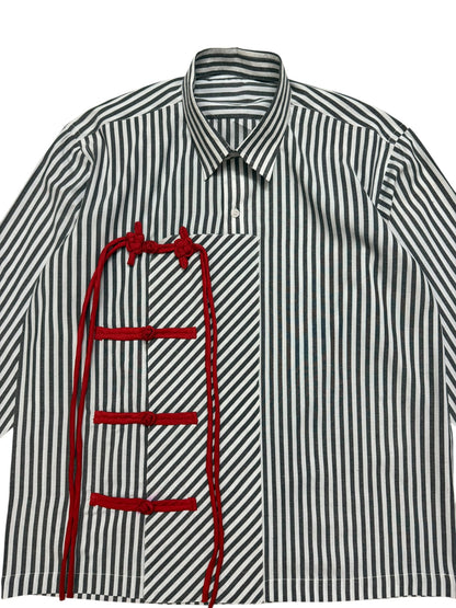 Cheongsam Black & White Cotton Shirt